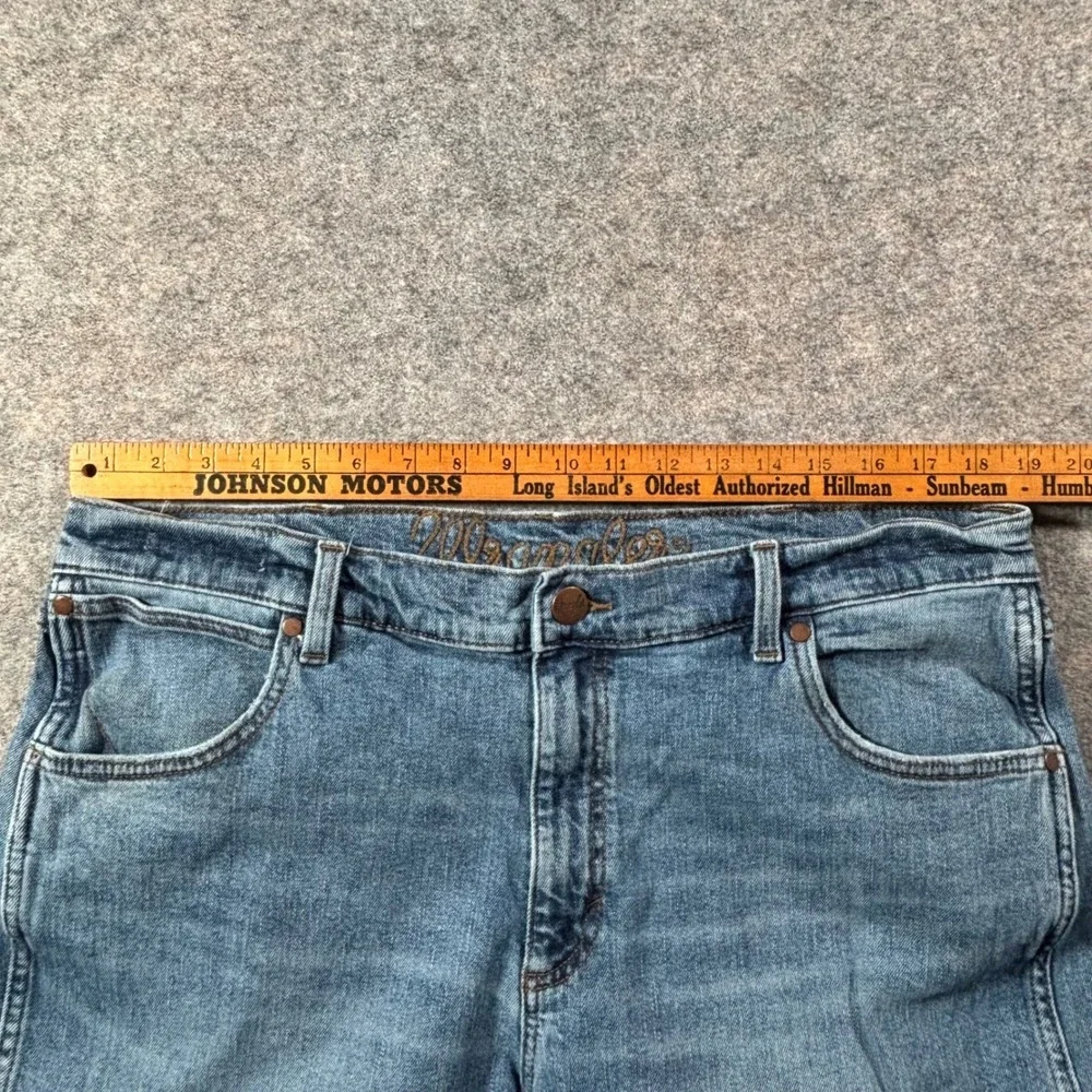 Wrangler Slim Straight Jeans Mens Blue Denim Size 38x32 Cowboy Western Rodeo vtg